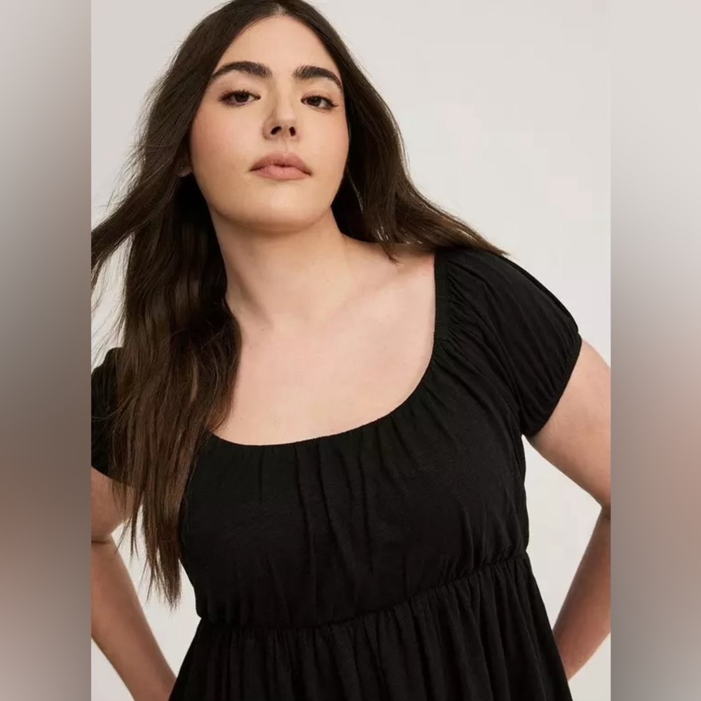 Baby doll scoop neck top